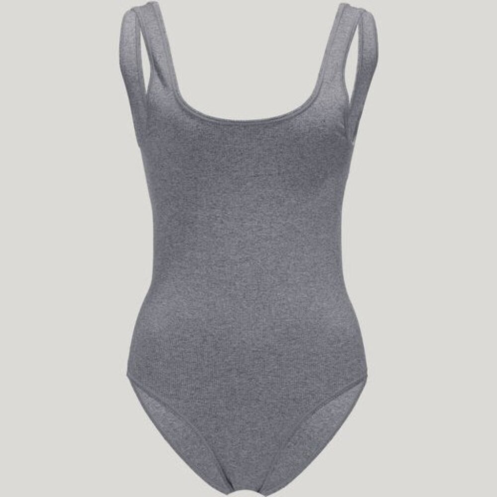 NWT WOLFORD Shaping‎ Athleisure Bodysuit Heathered Gray Size Large - Picture 3 of 11